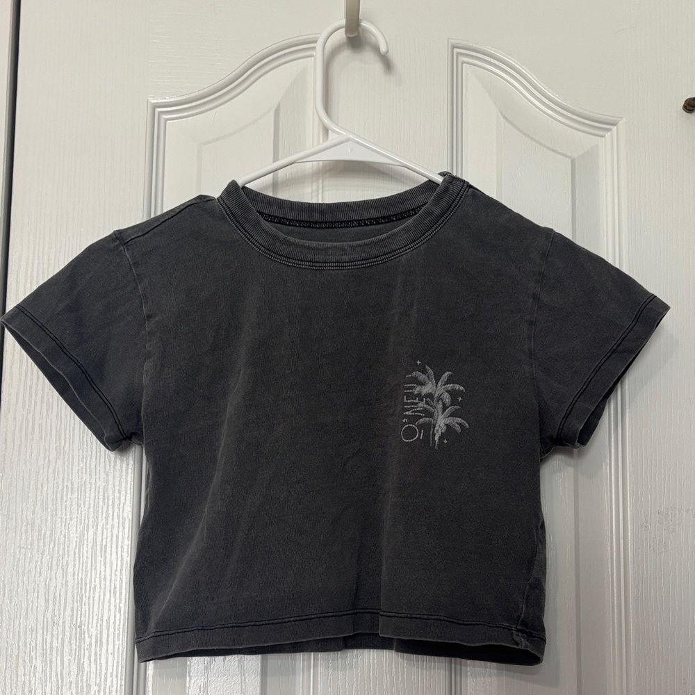 O'Neill Women’s Black Palm Cropped Graphic Tee